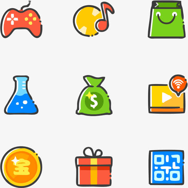 游戏机音乐金钱免抠