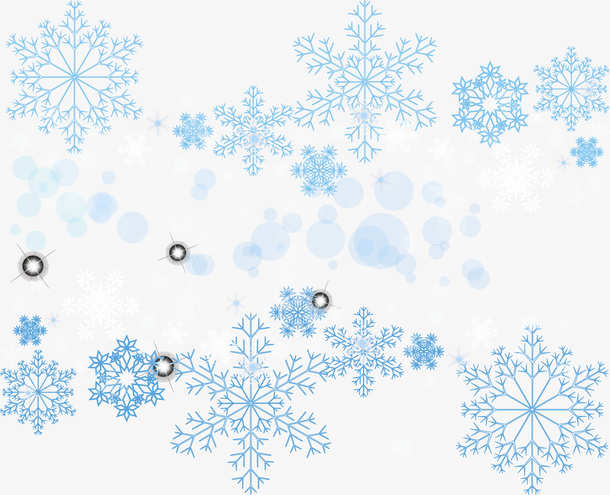 漂浮光圈雪花免抠