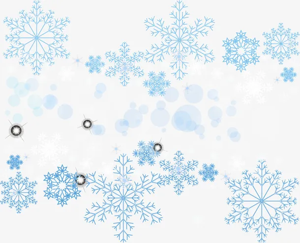 漂浮光圈雪花免抠