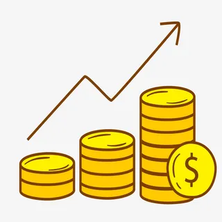 增加的金钱手绘简图免抠