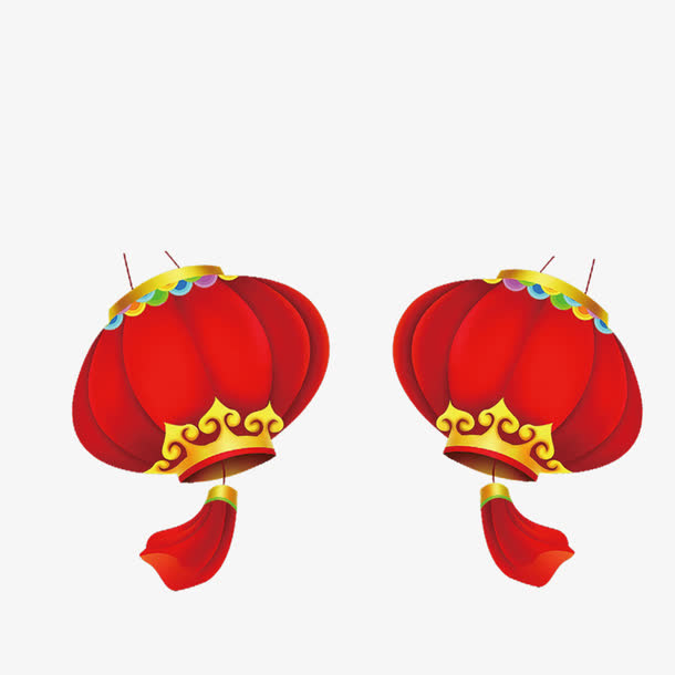 中国风红灯笼装饰免抠