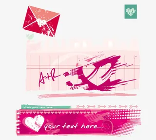 爱心涂鸦banner设计矢量素材