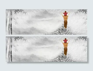 感恩父亲节复古促销宣传海报banner高清