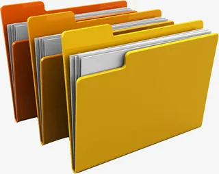 黄色高清商务文件夹免抠