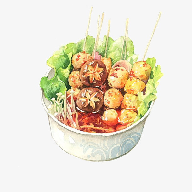 可爱的碗中的串串免抠