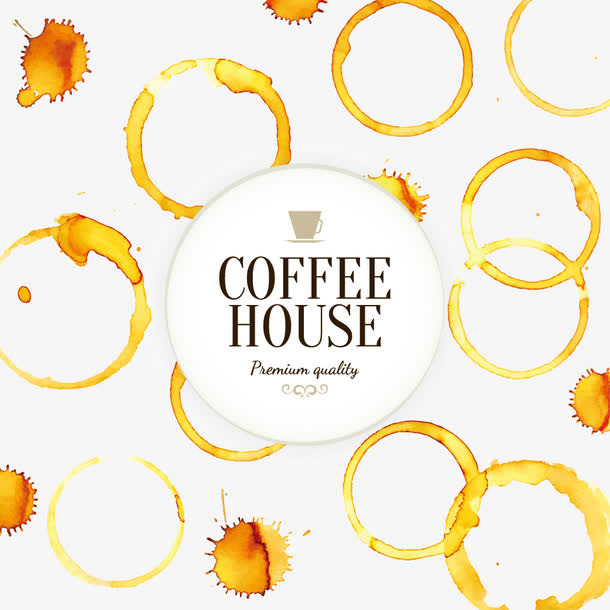 淡彩咖啡矢量素材免抠