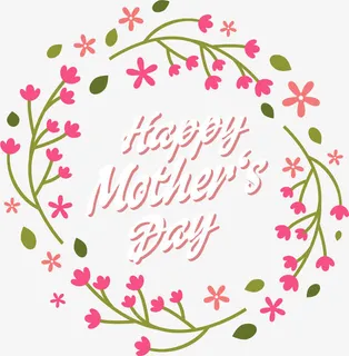 母亲节贺卡花藤免抠