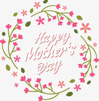 母亲节贺卡花藤免抠