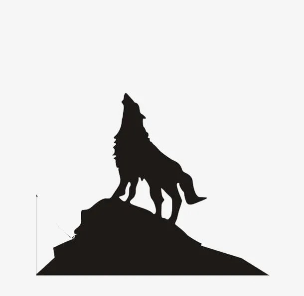 高山上的狼剪影免抠