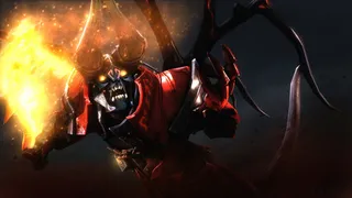 红色铠甲火焰魔鬼魔幻海报背景免抠