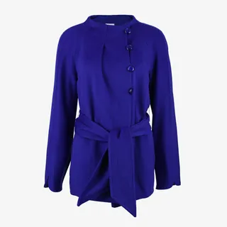 秋冬收腰长袖立领系扣羊毛大衣免抠