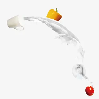 牛奶杯和蔬菜免抠