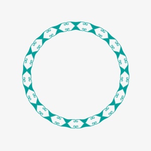 蓝色花边花纹矢量免抠