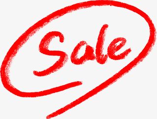 红色促销涂鸦英文免抠