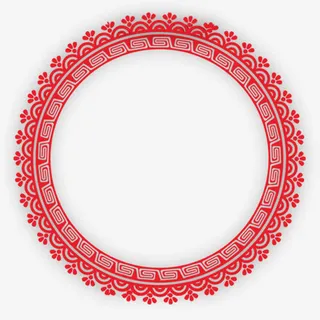 圆形花纹边框中国风免抠