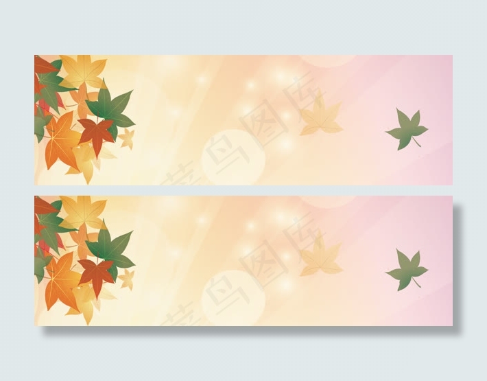 秋季淘宝枫叶唯美背景banner