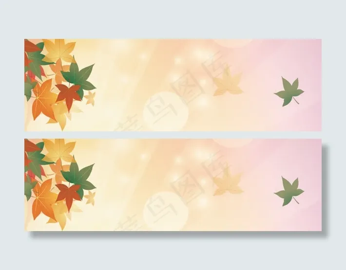 秋季淘宝枫叶唯美背景banner