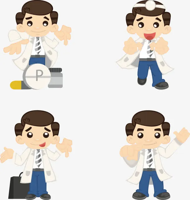 卡通医生元素免抠