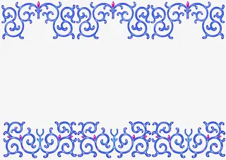 蓝色青花瓷图案免抠