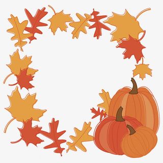 枫叶南瓜特色边框免抠