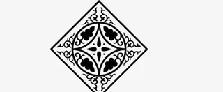 黑色复古中国花纹免抠