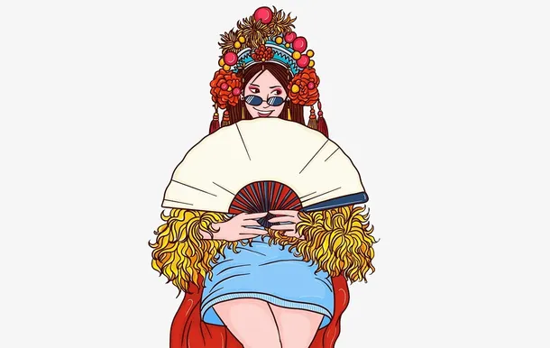 国潮手绘人物免抠
