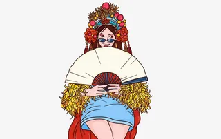 国潮手绘人物免抠