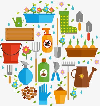 春天花园园丁工具免抠