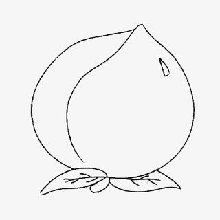 幼儿手绘桃子免抠