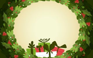 绿色卡通手绘圣诞节主题海报背景高清