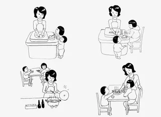 一家人包饺子免抠素材免抠