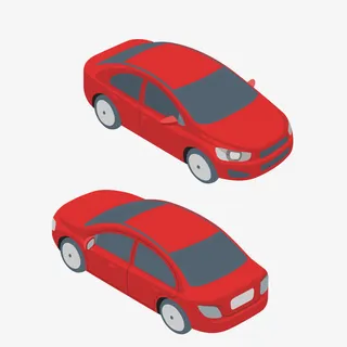 红色汽车免抠