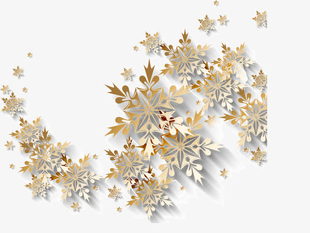 彩色立体雪花免抠