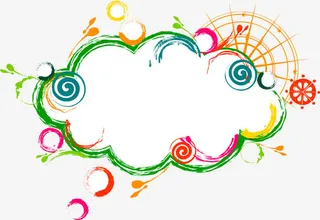 手绘彩色信息框免抠