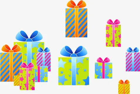 各色多彩礼物盒礼物集合免抠