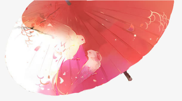 花纸伞免扣png素材免抠