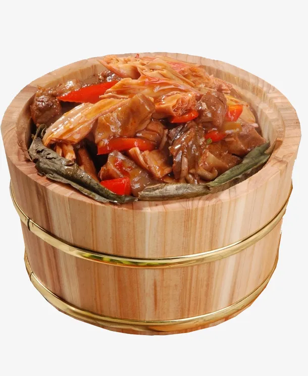 木桶中式蒸饭PNG免抠