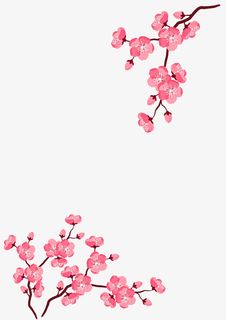 花枝粉红色桃花免抠