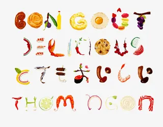 食物英文字型免抠