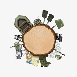 户外探险旅行用品免抠