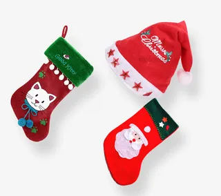 圣诞帽和圣诞袜免抠