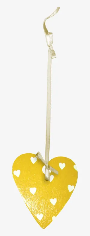 黄色心形吊件挂件免抠