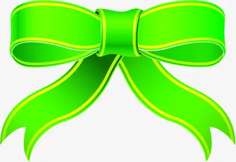 绿色清新丝带蝴蝶结免抠