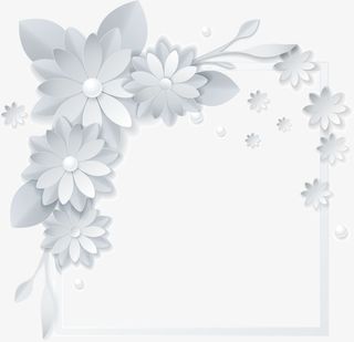 唯美灰色花朵免抠