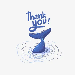 蓝色鲸鱼尾巴免抠