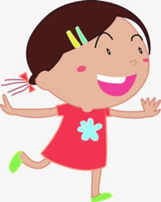 卡通奔跑的女孩免抠