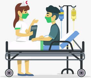 红十字日看病听诊插画免抠