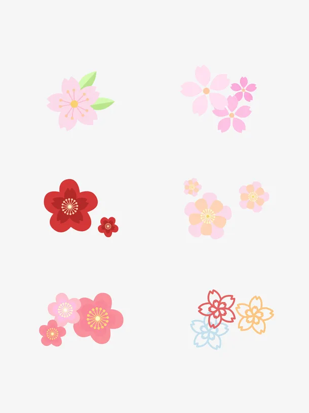 手绘小花 小清新免抠