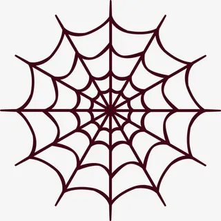咖啡色简约蜘蛛网免抠