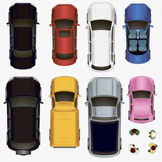 汽车俯视图扁平化免抠